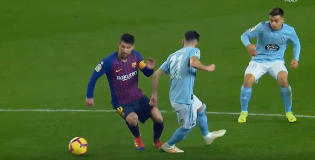 La brutal jugada de Messi que dejó mareado a un jugador del Celta