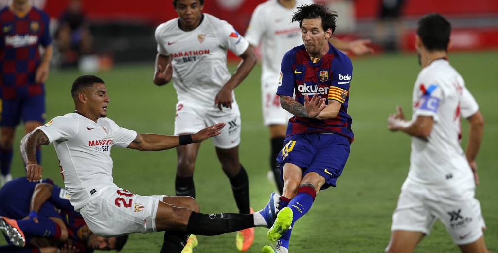 Así le quedó la pierna a Messi por esta brutal patada contra Sevilla