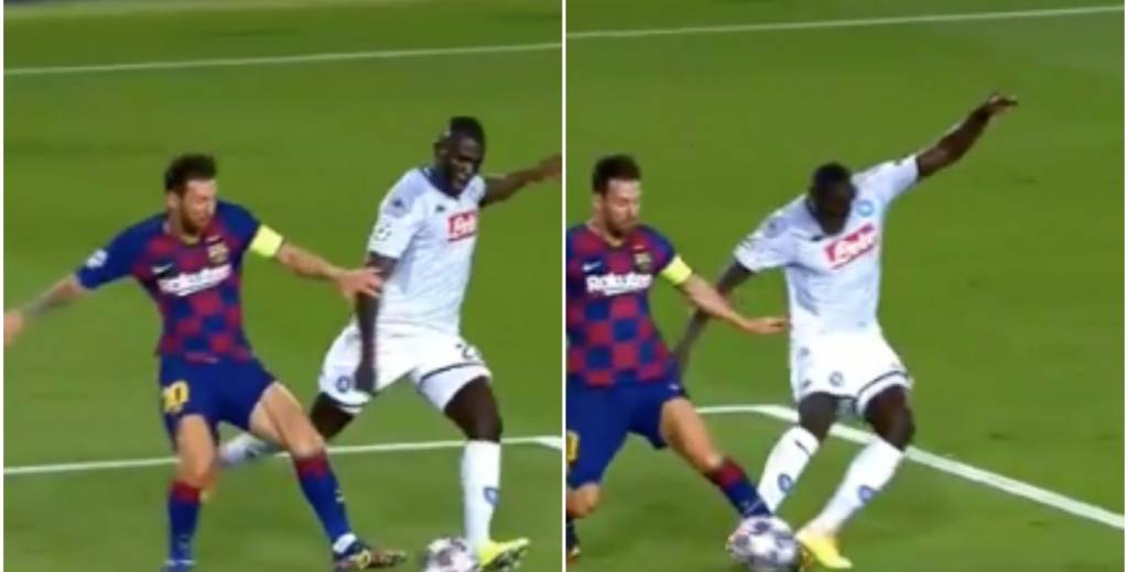 Nunca le dieron una patada así: Koulibaly rompió todo a Lionel Messi