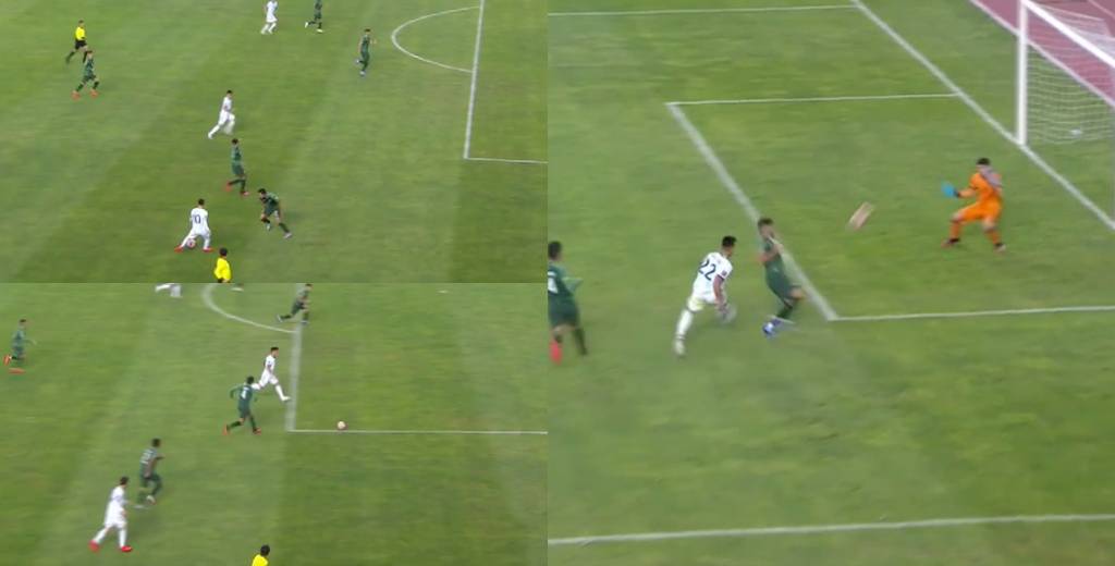 Messi le puso un pase brutal, Lautaro fusiló a Lampe pero no fue gol
