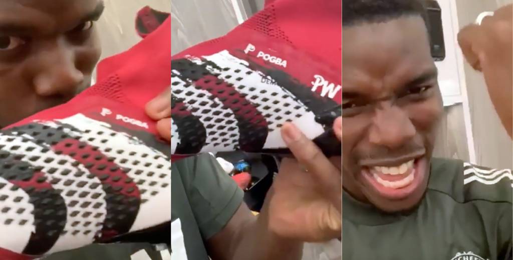 Pogba recibió sus nuevas botas de Adidas y se volvió loco
