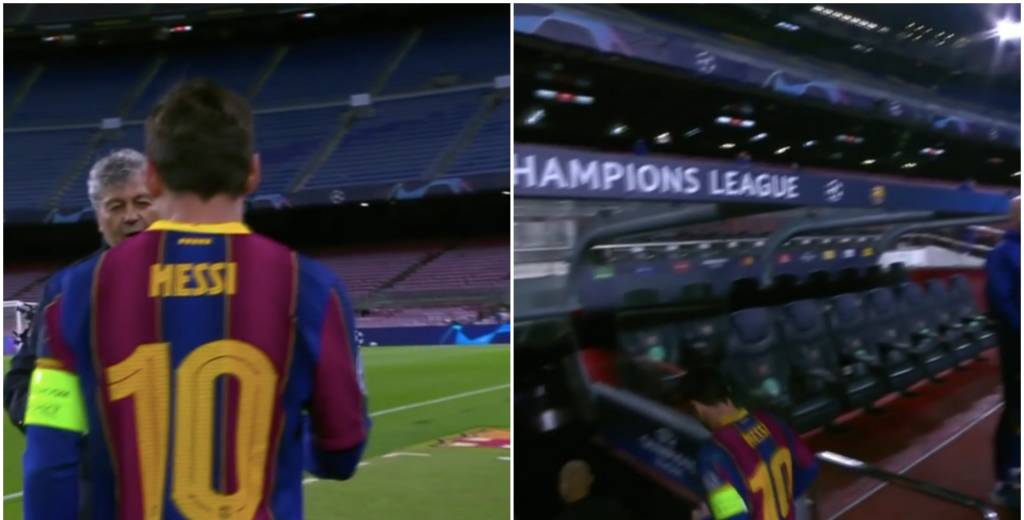 Messi se iba al vestuario, lo llamó el técnico rival y pasó algo inédito