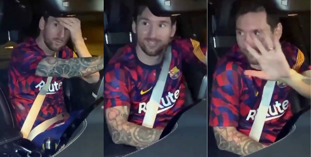 Messi salía en auto del Camp Nou, un hincha le gritó y él se rió