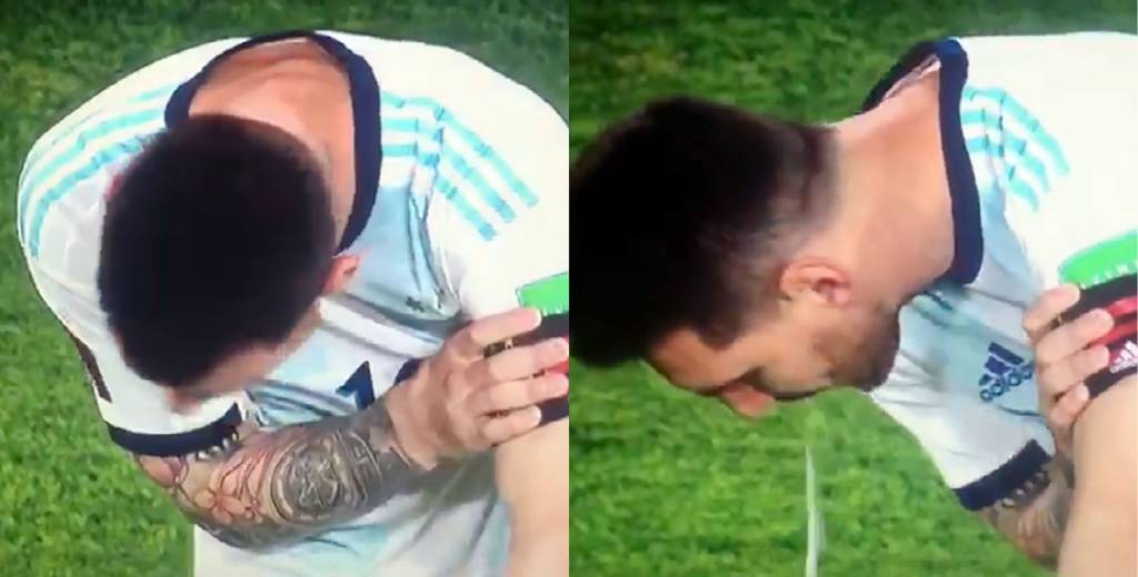 Messi no aguantó y vomitó antes de empezar el partido