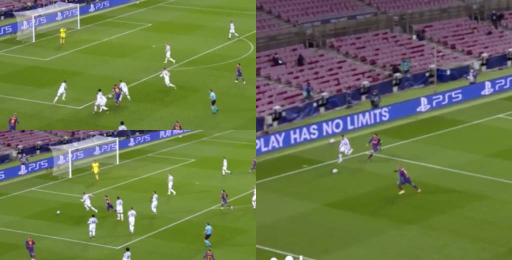 Messi se escapaba al gol hasta que apareció Cristiano y se la robó