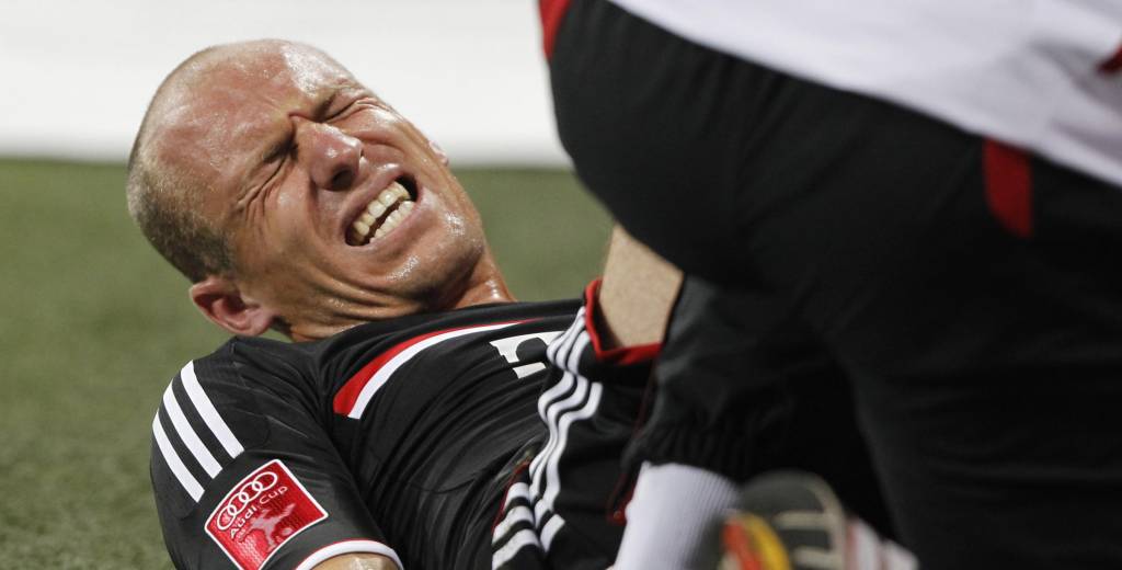 Todas las lesiones que tuvo Arjen Robben  en su carrera