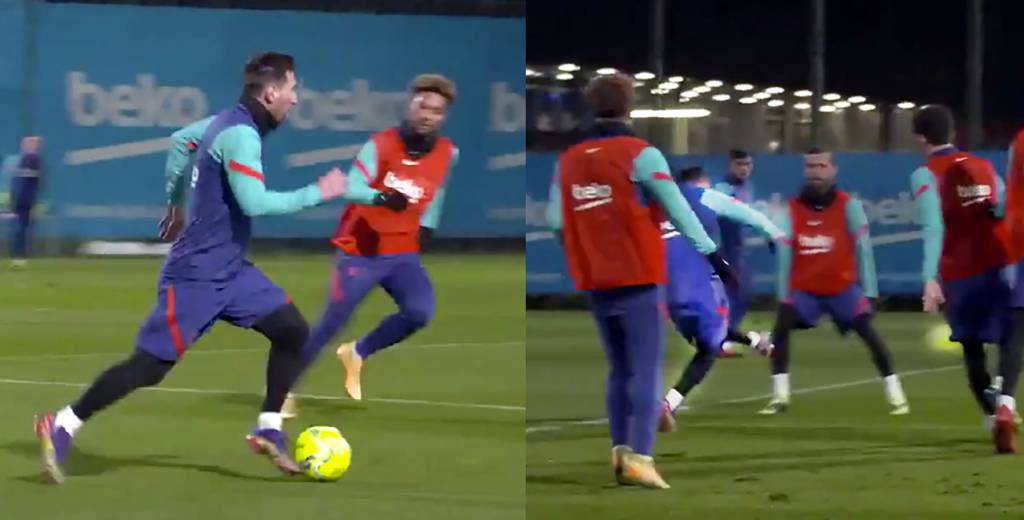 Barcelona volvió a entrenar y Messi metió un golazo
