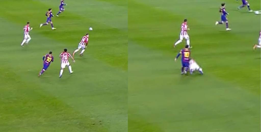Messi le metió una trompada en la cabeza a un rival y lo expulsaron
