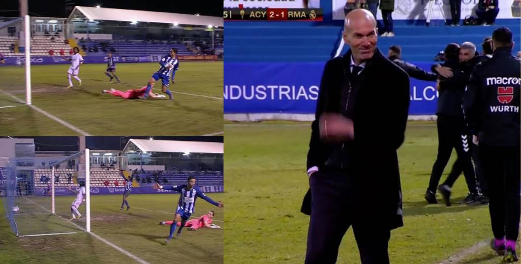 El Alcoyano marca el 2-1 al Madrid y Zidane se rie