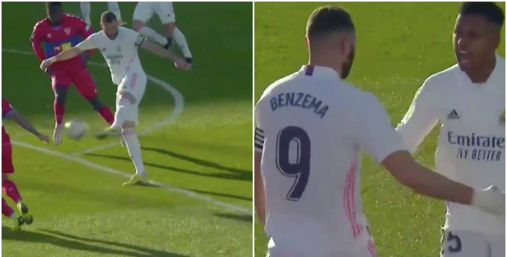 Benzema le da el triunfo al Real Madrid con un golazo al 92'