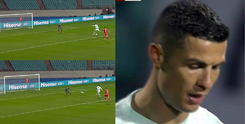 Cristiano Ronaldo erró un gol imposible contra Luxemburgo