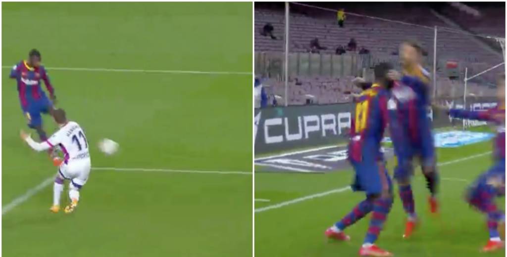 Dembelé marca un golazo al minuto 90 y Barcelona va por LaLiga