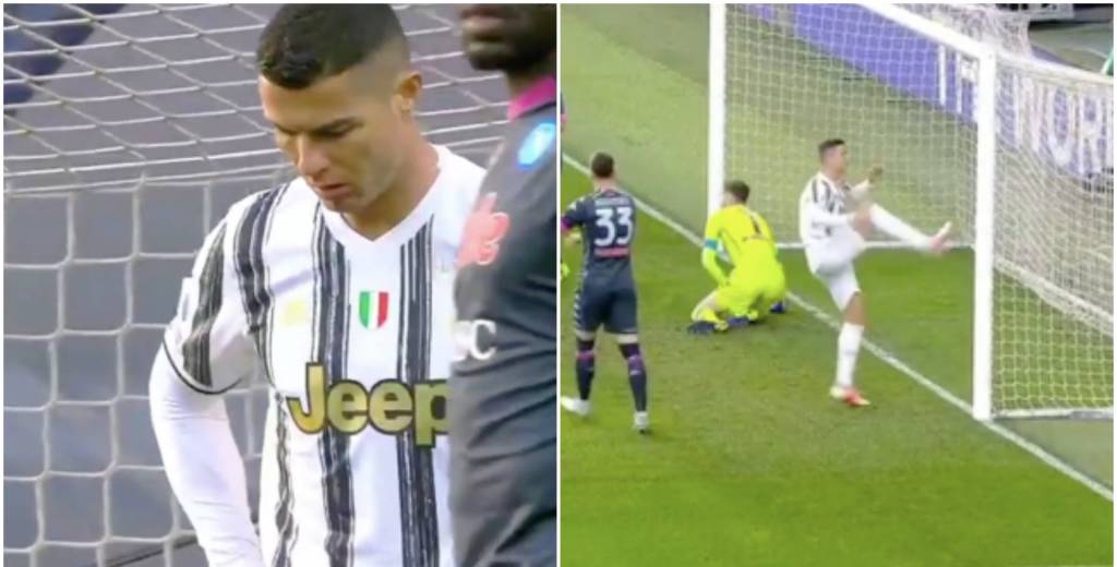 Cristiano Ronaldo y una furia inédita: le metió una patada al poste