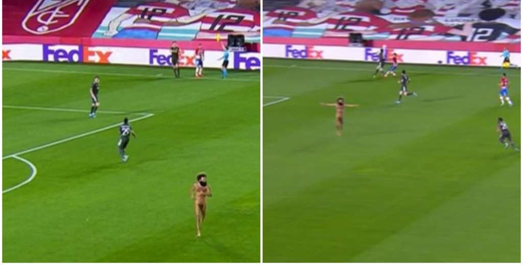 Interrumpió Manchester United - Granada al meterse sin ropa al campo