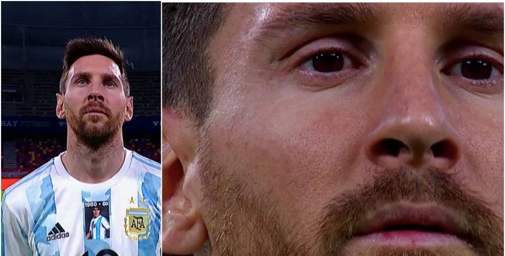 Messi y una imagen histórica: el homenaje a Diego Maradona