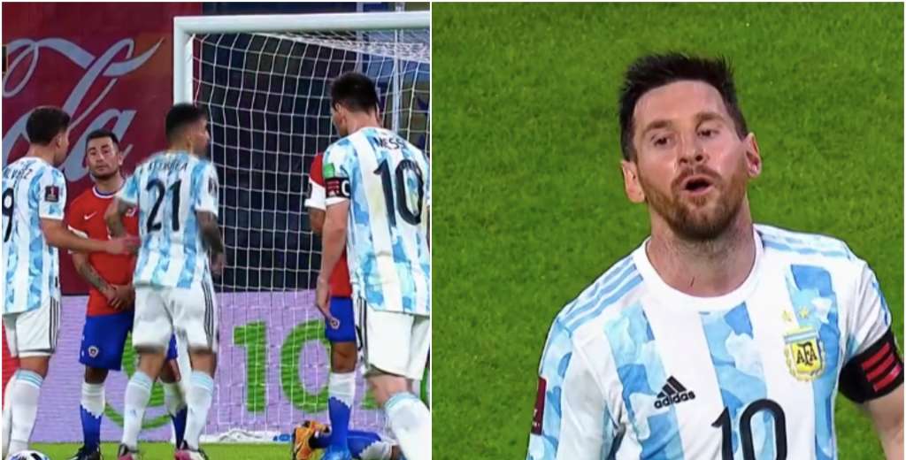 Messi reventó el ángulo ante Chile y se desahogó: "La conch*..."