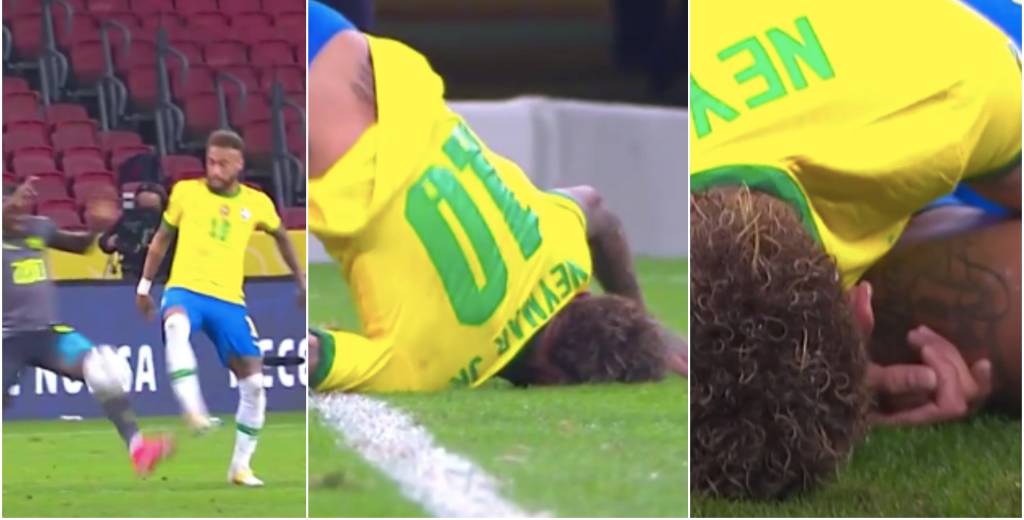 A Neymar le dieron una patada y dio cuatro vueltas en el suelo
