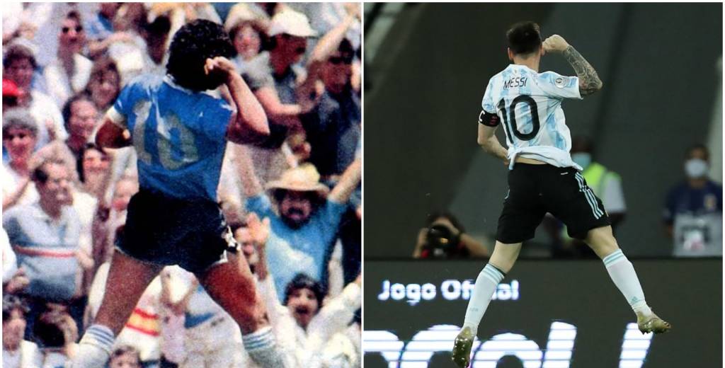 El festejo maradoniano de Messi frente a Chile