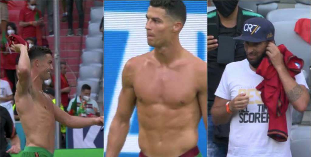 Cristiano le regaló su camiseta a un fanático de Portugal