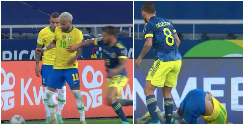 Neymar y su peor cara: ganando 2-1 se la pisó a Cuellar