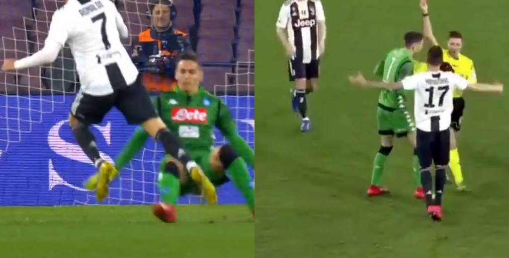 Cristiano Ronaldo simuló un foul, echaron al portero del Napoli y fue gol de la Juventus