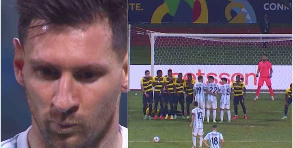 Messi es infalible: le voló el arco de tiro libre a Ecuador