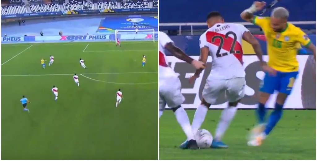 Neymar los vuelve locos: tiró un caño en el área y dejó solo a Lucas Paquetá