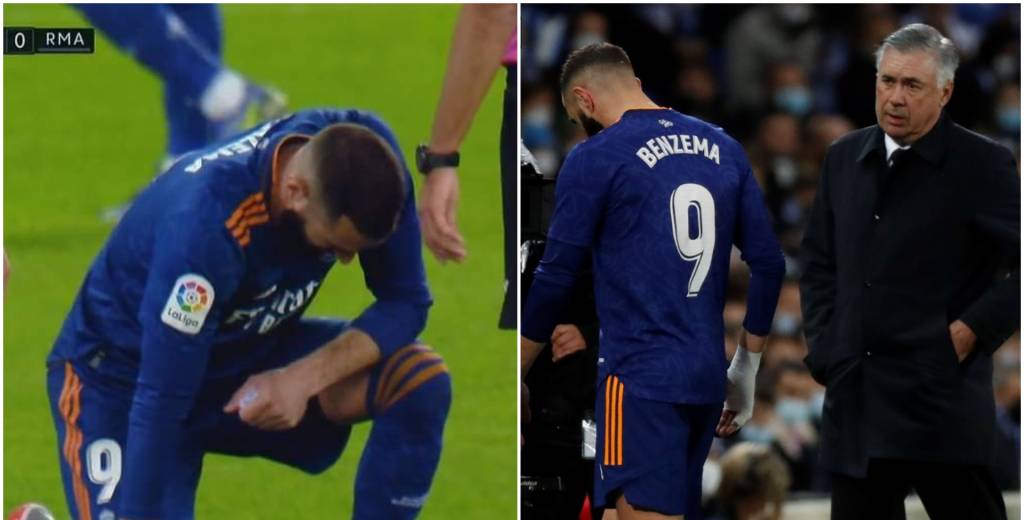 Preocupación en Madrid: Benzema salió lesionado a los 15 minutos
