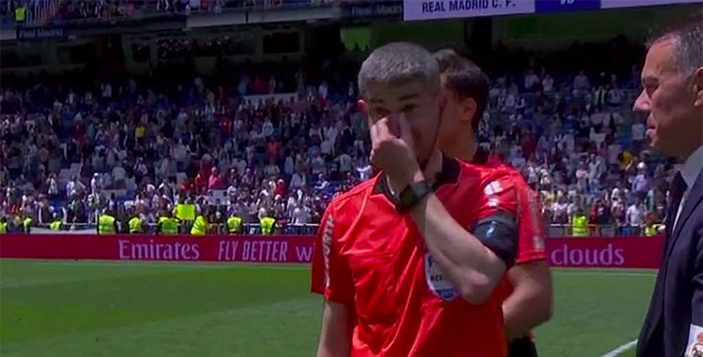Insólito: se largó a llorar mientras dirigía el partido del Real Madrid