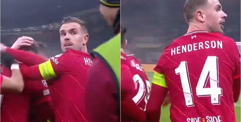 La calentura de Henderson con un compañero en el gol de Firmino