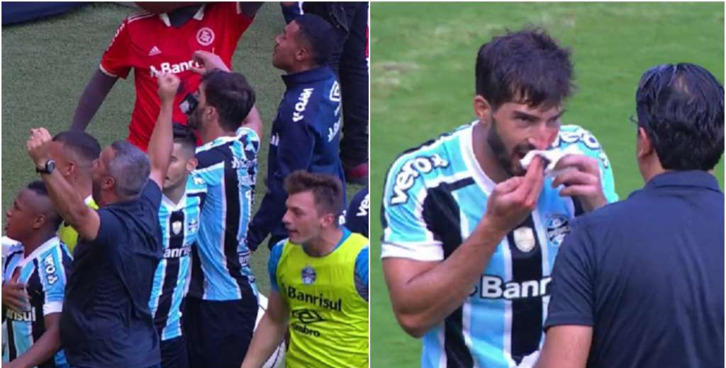 A Lucas Silva le tiran un teléfono en la cara por festejar un gol