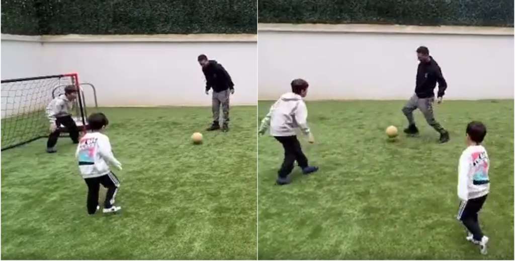 El video viral de Messi jugando con sus hijos y el reclamo de Antonela