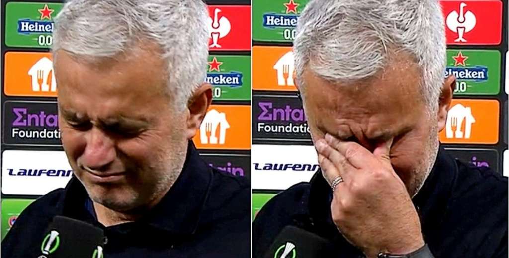 Maestro, único: el llanto de Mourinho tras sacar campeona a la Roma