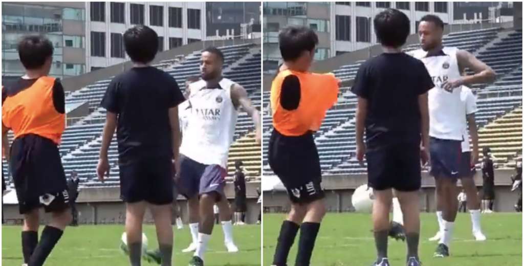 El video de Neymar que indigna: amagó con darle un pelotazo a un niño