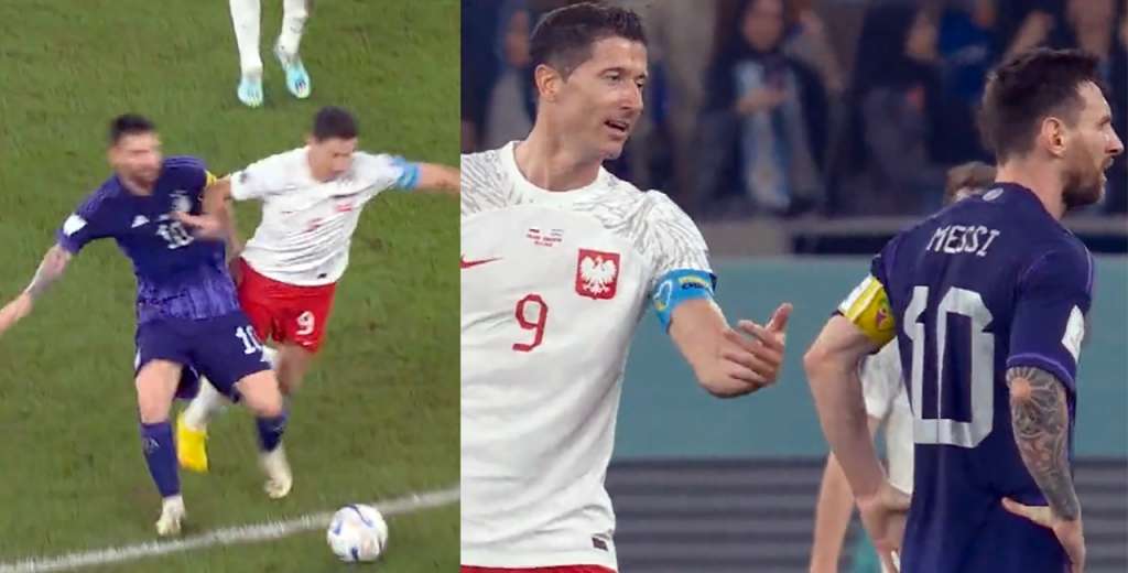 Qué momento: Lewandowski lo cruzó y Messi ni lo miró
