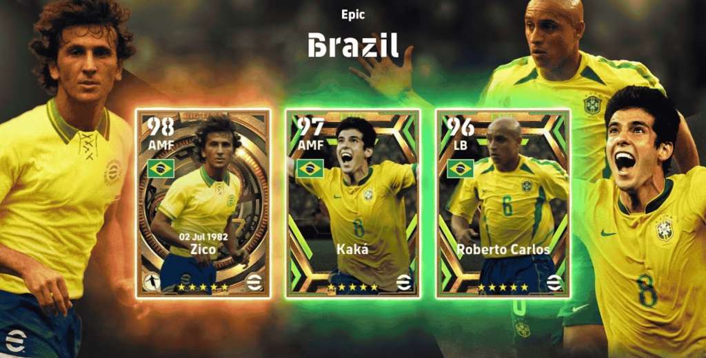 eFootball 2023 lanzó "Epic: Brazil", con cartas especiales de Kaká, Roberto Carlos y Zico