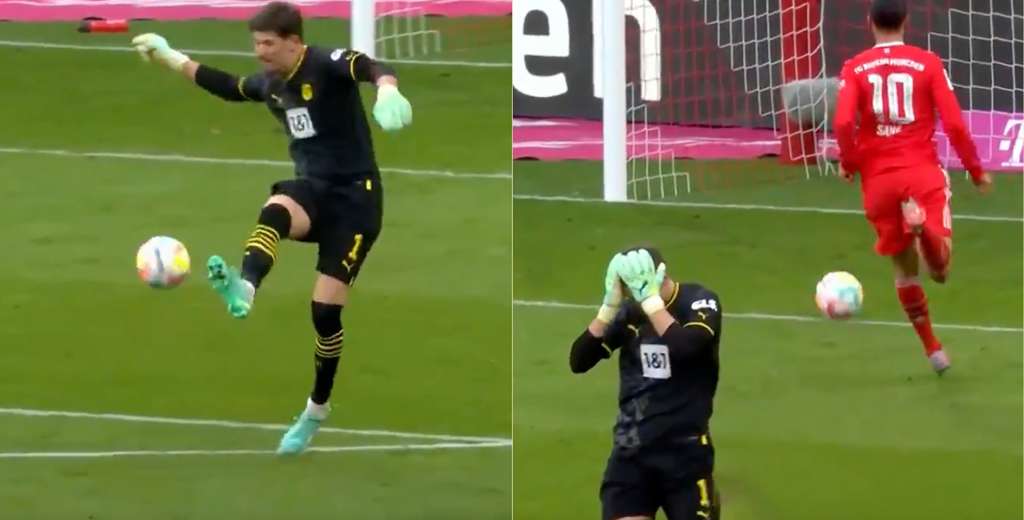 Papelón en Alemania: es el clásico, le erró a la pelota y fue gol del Bayern