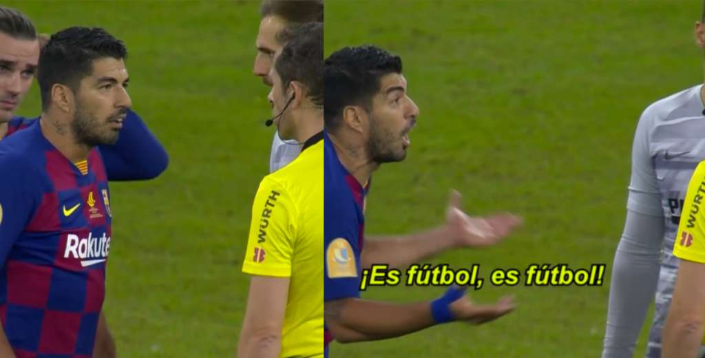 ¡Suárez se volvió loco con el árbitro y lo quería matar!
