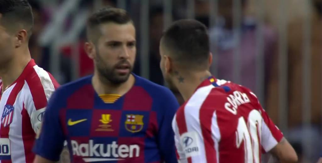 Jordi Alba contra todos: también se peleó con Correa al final del partido