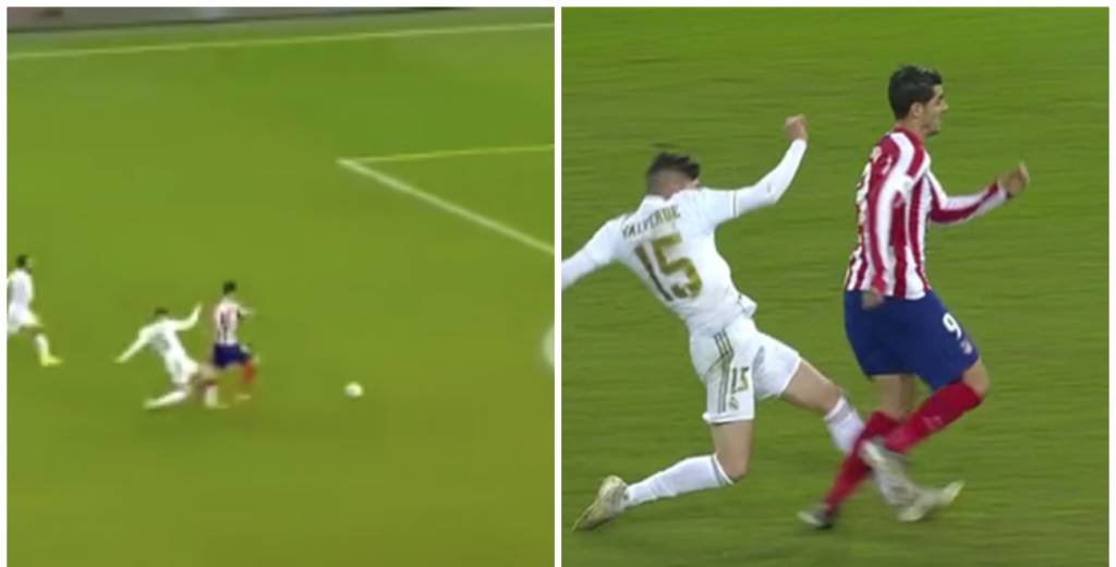 La patada del año: Morata se iba solo al gol y Valverde lo rompió todo