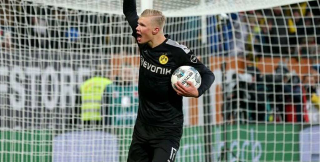 De no creer: Haaland debutó en el Dortmund y en 20 minutos metió tres golazos