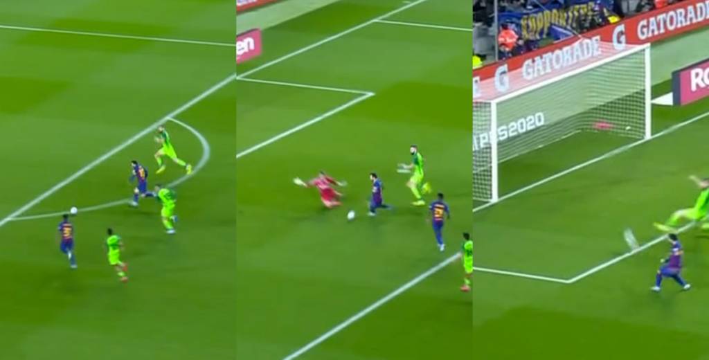 Messi entró al área en velocidad, dejó en el piso al portero y metió un golazo
