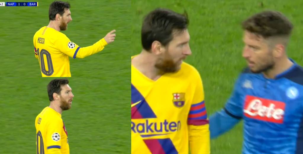 Messi se calentó con Mertens y lo fue a buscar cara a cara