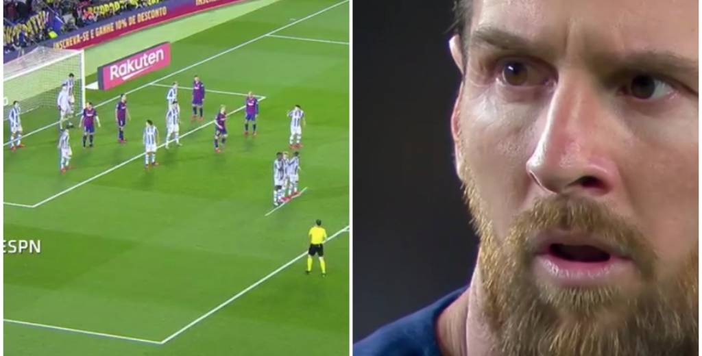 La jugada que hizo la Real Sociedad para evitar el gol de tiro libre de Messi