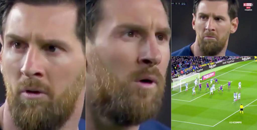 La reacción de Messi al ver la barrera que puso la Real Sociedad
