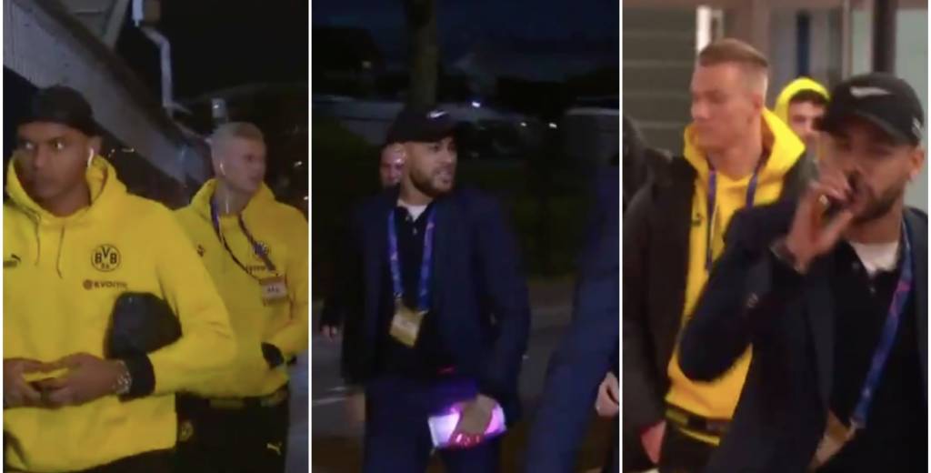 Neymar llegó haciendo burlas adelante de los jugadores del Borussia Dortmund